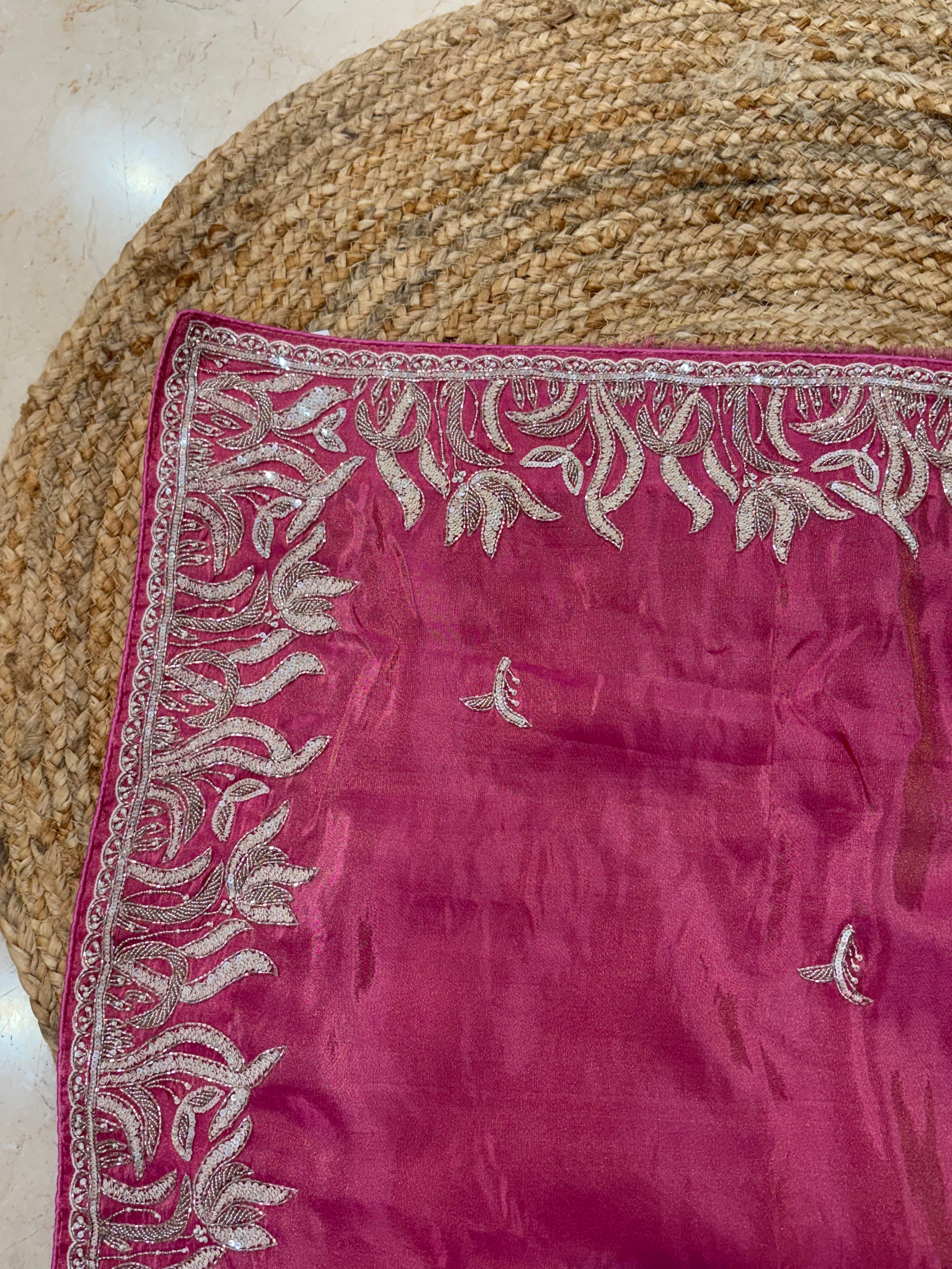 Pure Tissue Pink Saree