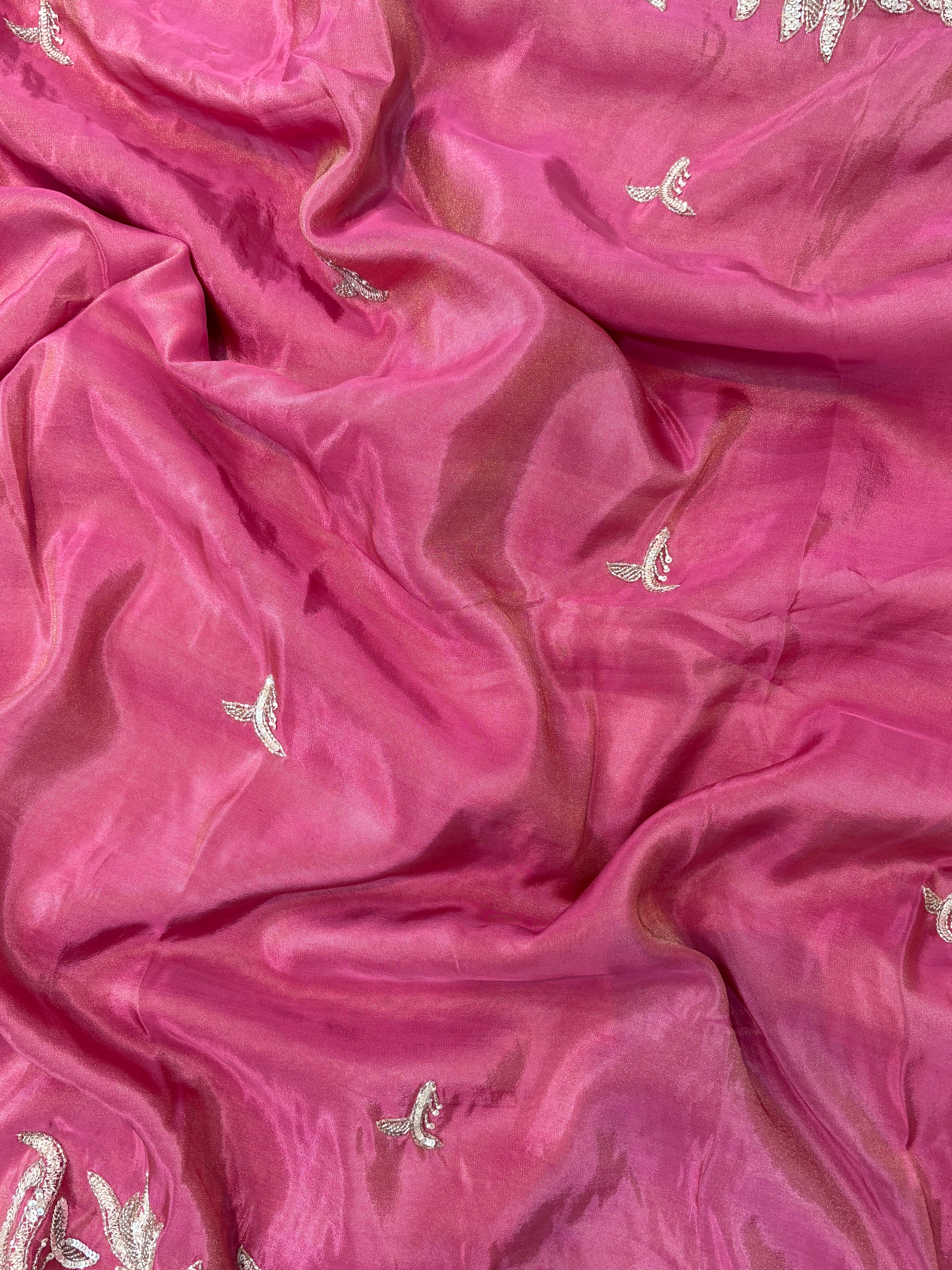 Pure Tissue Pink Saree