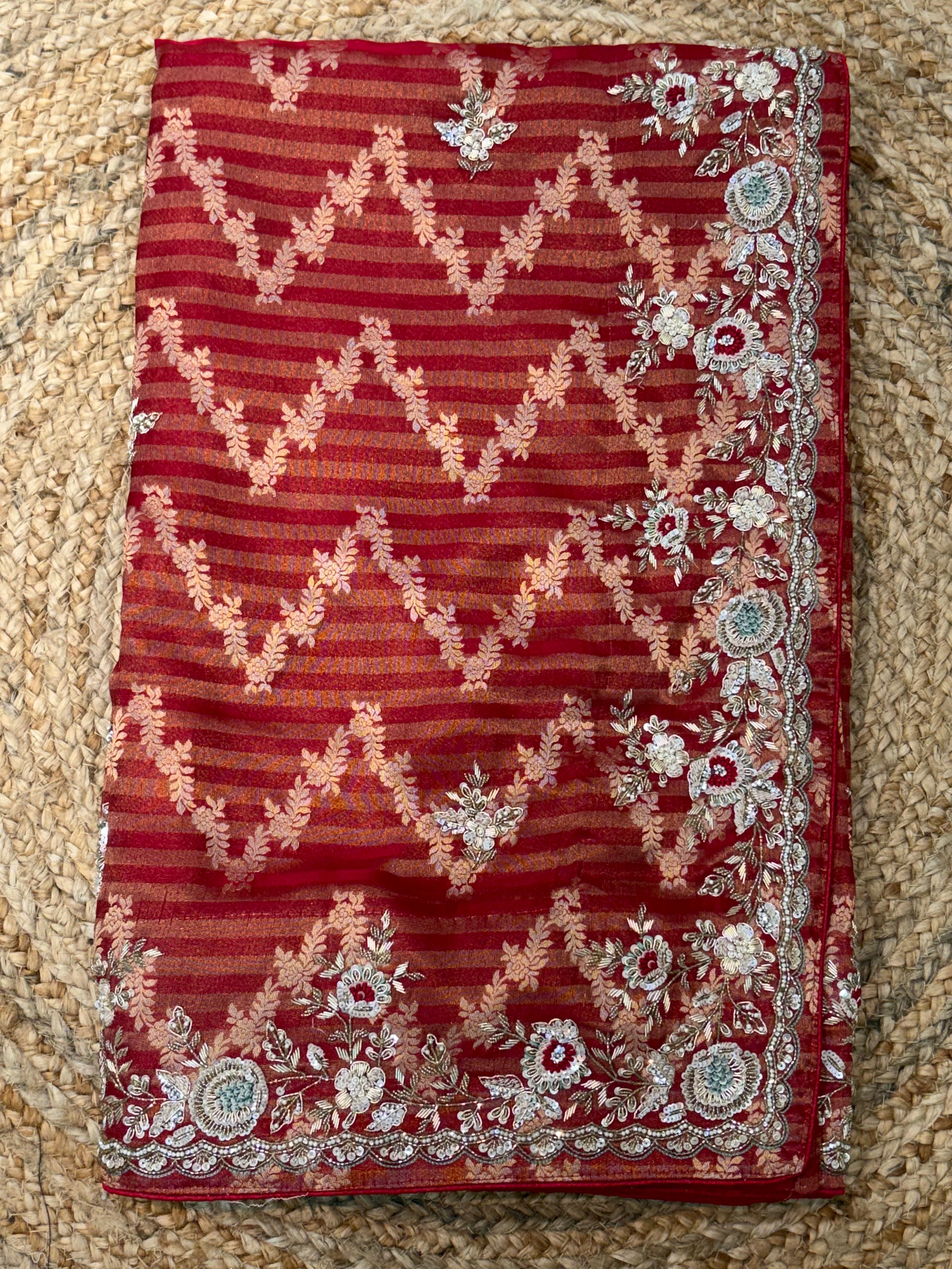 Pure Banarasi Silk Red Saree