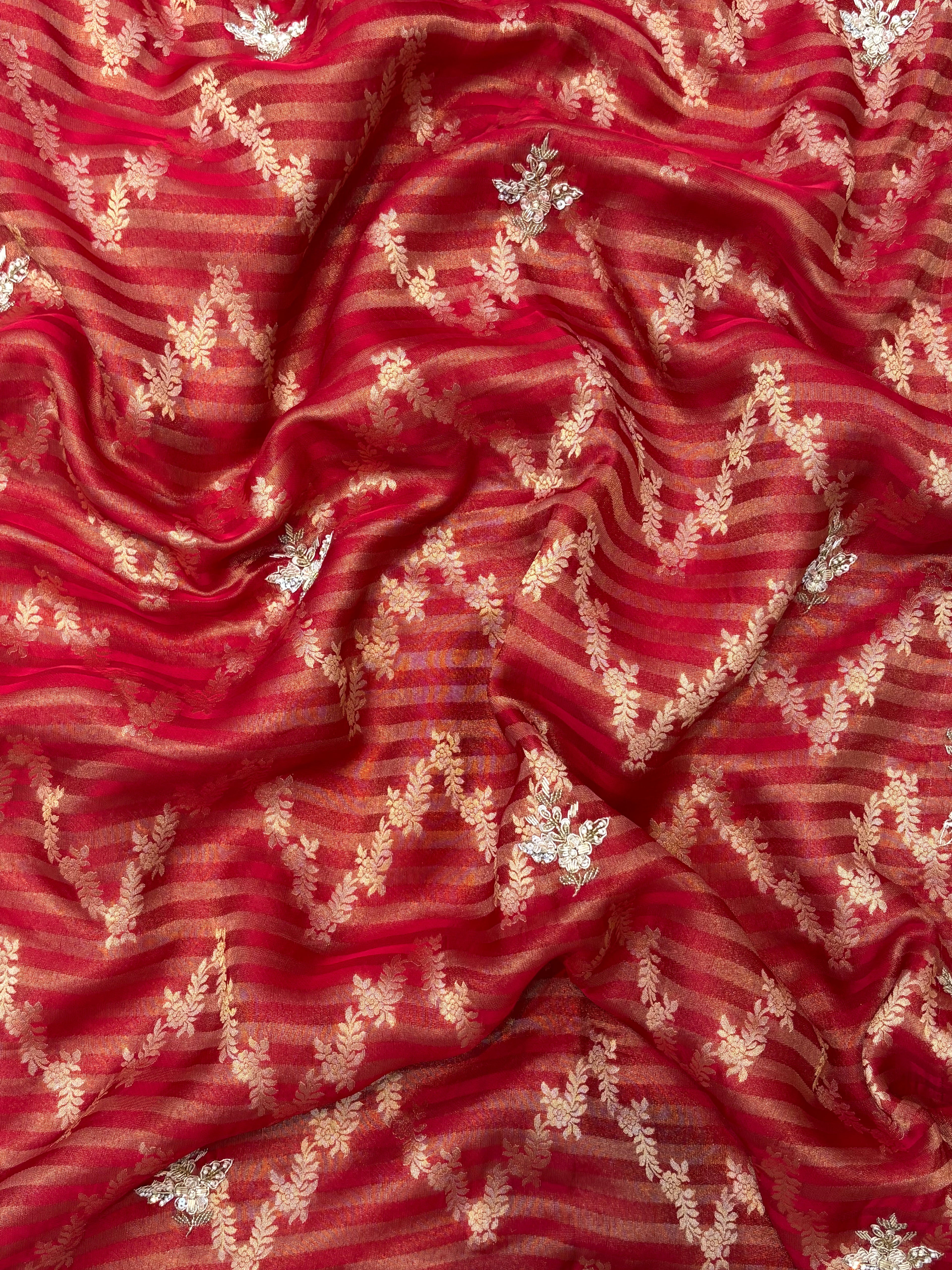 Pure Banarasi Silk Red Saree