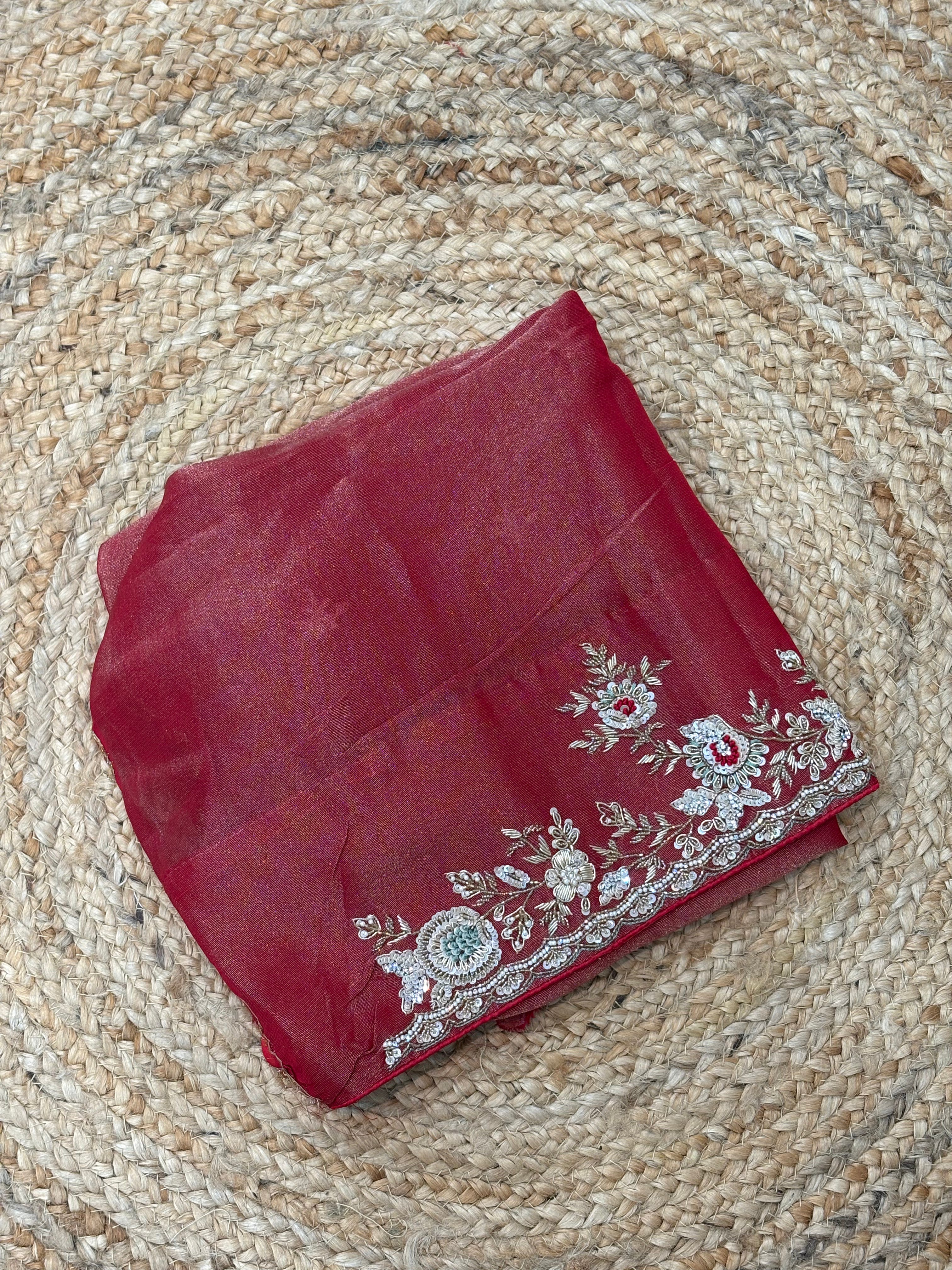 Pure Banarasi Silk Red Saree